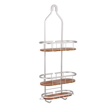 Utopia Alley Utopia Alley Tia Rustproof Over the Shower Caddy  Teak Shelves  3 Shelf SHC6TK
